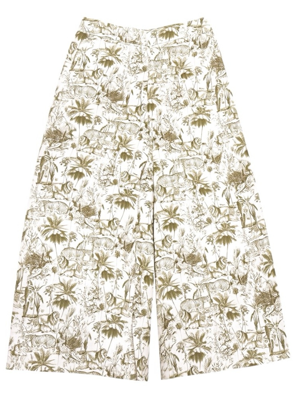 Rachel Zoe 100% Linen Wide Leg Pants  Jungle Toile Designer Insired Olive Cream